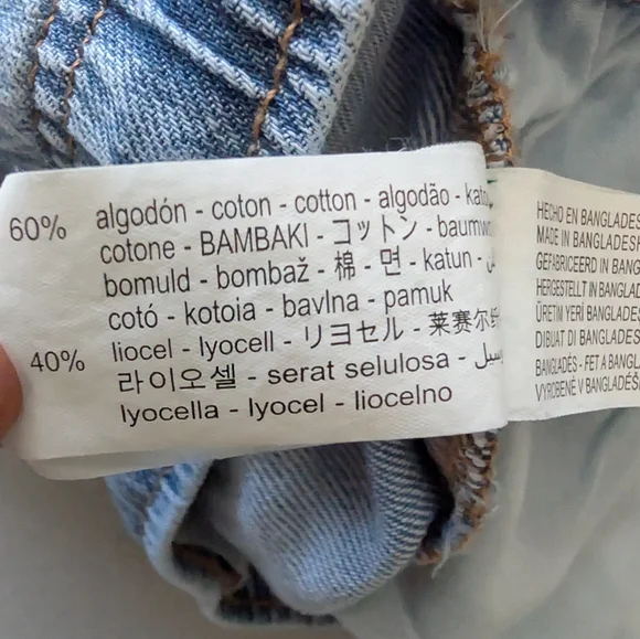 Zara Loose Fit Denim Cargo Midi Shorts Casual Utility Light Wash Youth 11/12 - Picture 5 of 8